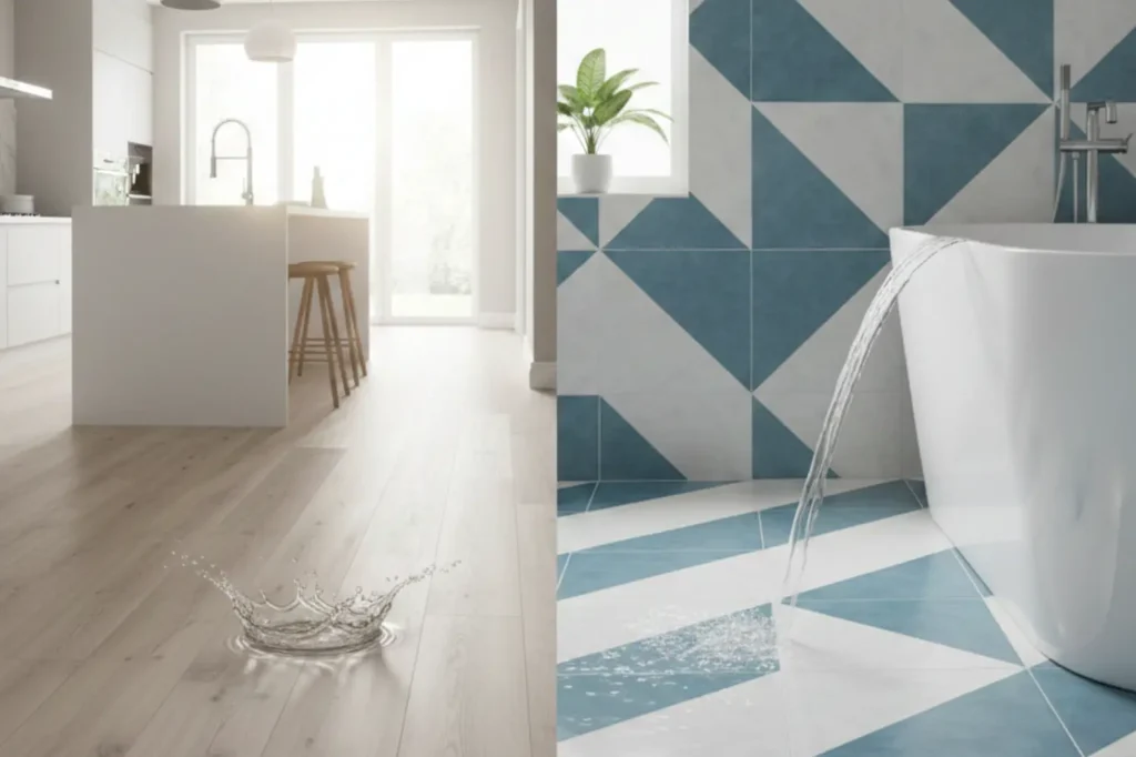 Best Waterproof Flooring Options for Kitchens & Bathrooms (LVP, Tile, and More)